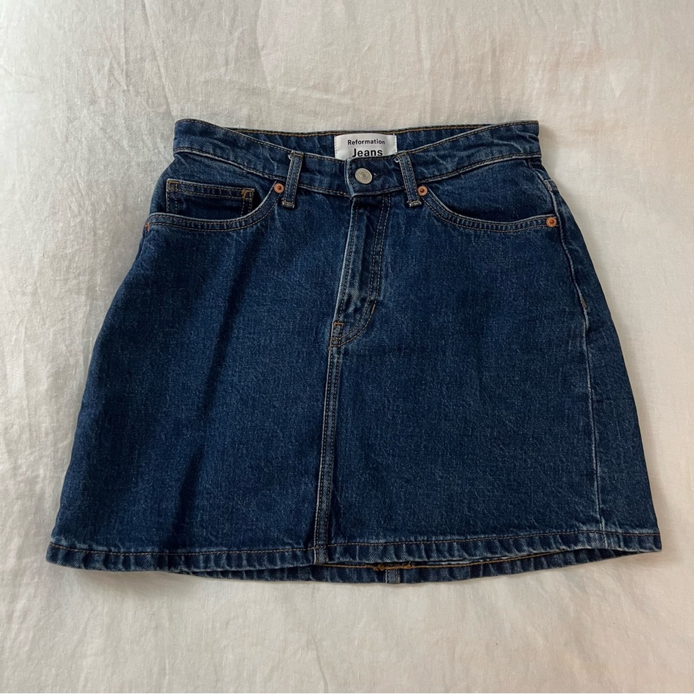 Reformation Lydia High Rise Denim Mini Skirt - size 26